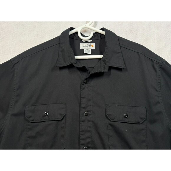 Carhartt Short Sleeve Twill Work Shirt S223 Lot of 2 Black Relaxed Fit Men's 2XL - Picture 5 of 9